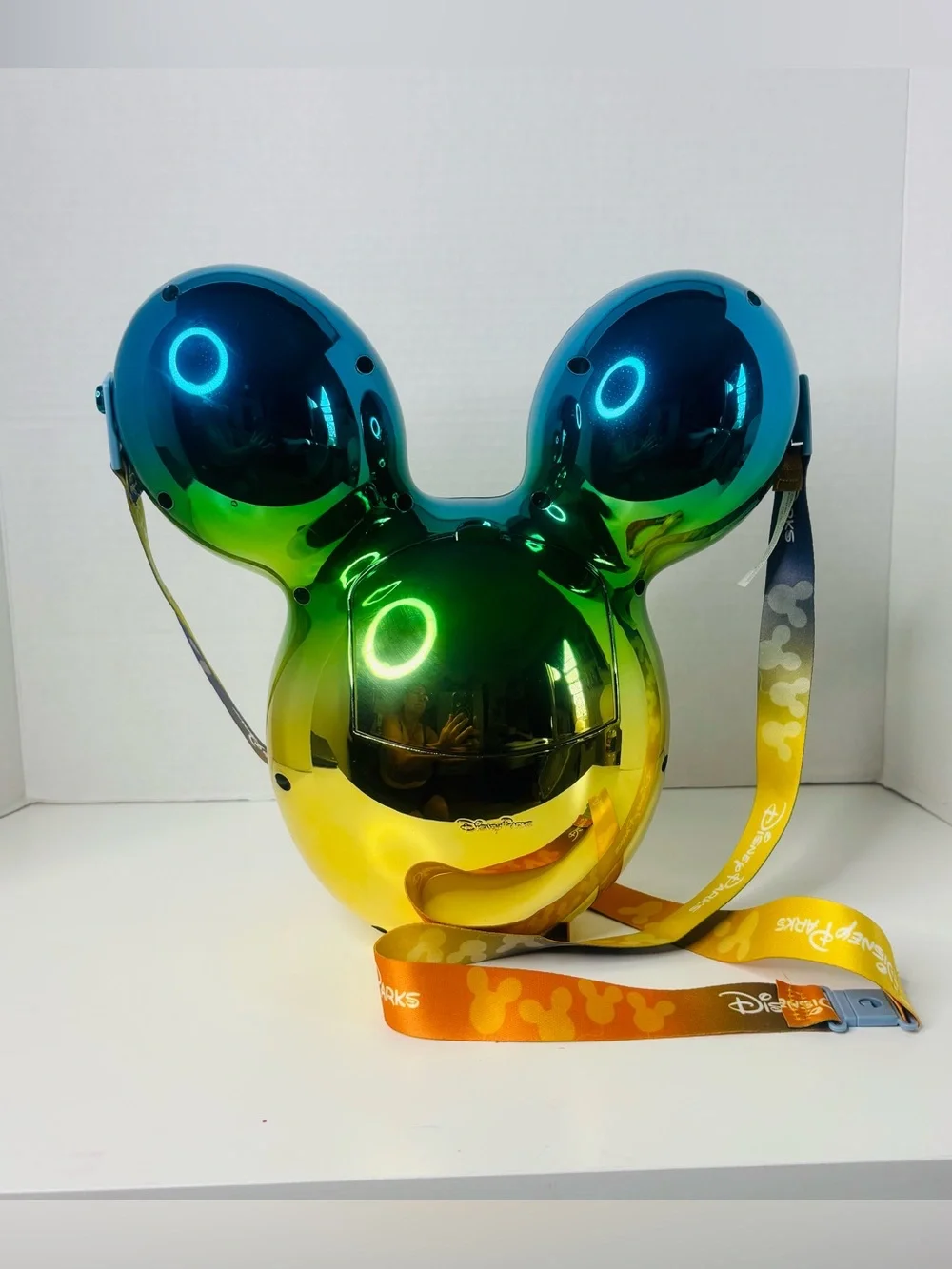 Disney Iridescent Mickey Head Crossbody Bag - Blue Green Gold